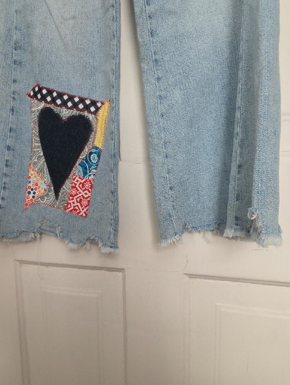 Pilcro Light Blue Wide-Leg Jeans with Patch Heart Detail - Picture 7 of 7